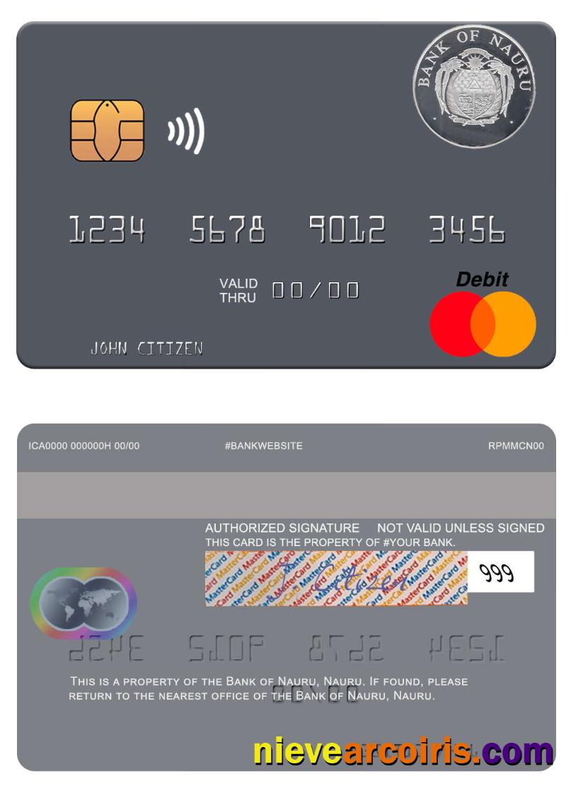 Nauru Bank of Nauru mastercard